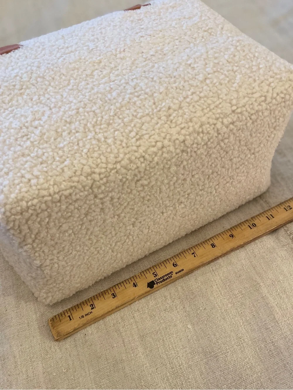 Emmanuel Création Ice Cube S Bouclé Thermal Cooler Bag Cream Teddy Sherpa NWOT